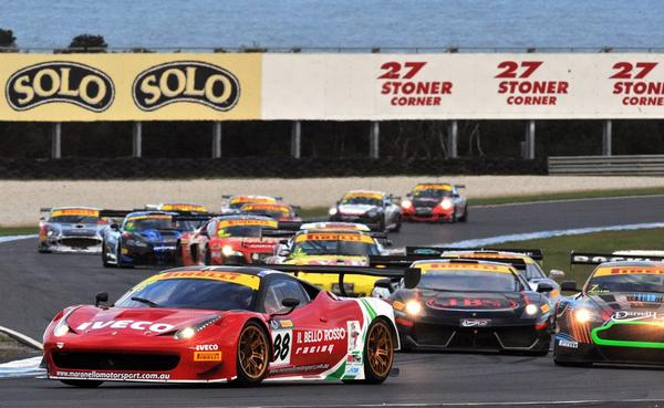 Legendary Australian race driver John Bowe, seen here racing a Ferrari 458, is among the Australian GT supercar field heading for Cromwell's Highlands Motorsport Park for the circuit's inaugural race meeting, 8-10 November this year.